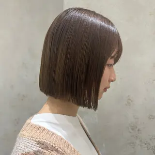 ミディアム カラー ボブ/フレンチボブ/ 地毛風矯正/Yukiのヘアスタイル