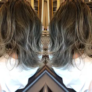 ミディアム カラー JILBLAN京都 ショート/ハイライトのヘアスタイル