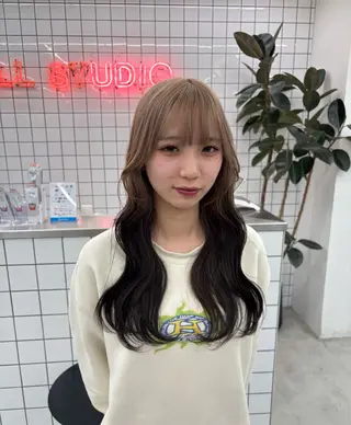 ロング カラー 夕羽夢🍓矢場/ 透明感カラーのヘアスタイル