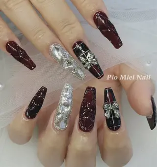 ロング カラー HANA 長さだしのネイルデザイン