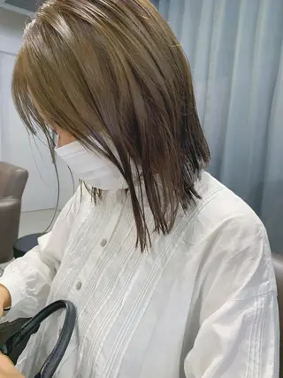 カラー ボブパーマコテ巻き風 パーマNo1深江秀平のヘアスタイル