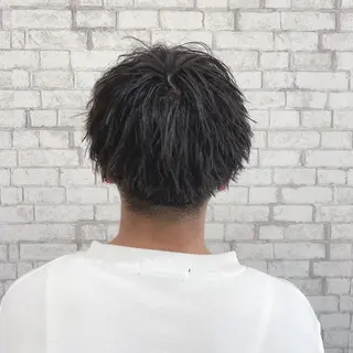 ショート パーマ ヘアアレンジ メンズ ブリーチなし艶カラー 東家のヘアスタイル