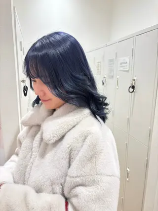 セミロング カラー ラブーケ中川中島店 クラタチカコのヘアスタイル