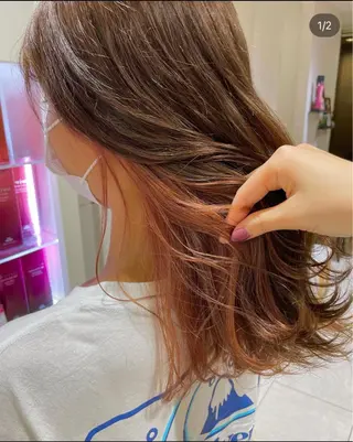 セミロング カラー レイヤーカット×艶髪 /Ayanaのヘアスタイル