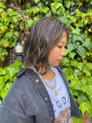 カラー ブリーチなしカラー ダブルカラーエクステのヘアスタイル