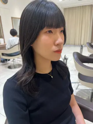 セミロング カラー 顔周り/韓国レイヤー junkaのヘアスタイル