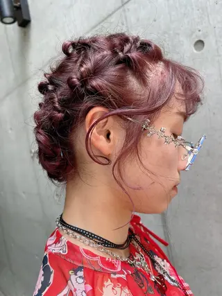 カラー ヘアアレンジ ハイトーン /愛子のヘアスタイル