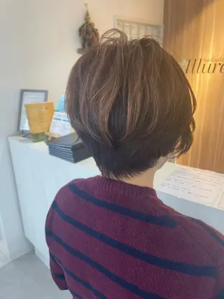 ショート カラー パーマ 葭葉 久美子のヘアスタイル