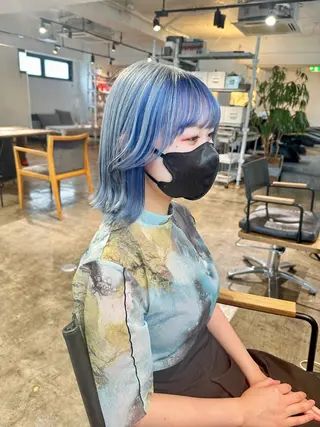 ミディアム カラー ✨艶ブリーチカラー ✨四ノ宮裕己のヘアスタイル