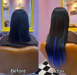 ロング シール+ちび編み込み エクステ梅田🐨のヘアスタイル