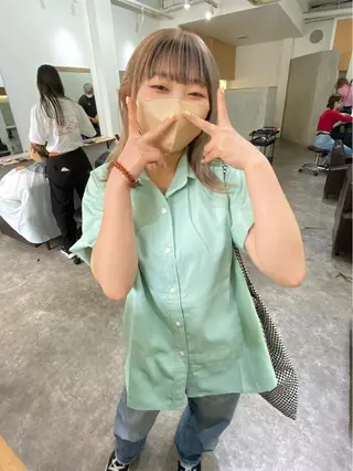 カラー 森貴裕/ベージュ/ パーマ/オリーブのヘアスタイル