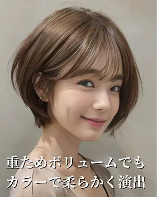 ショート ショートヘア くすみカラー、大場猛のヘアスタイル