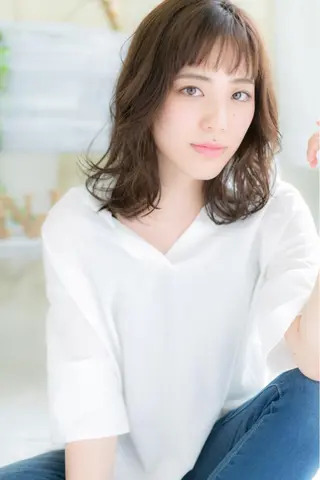 ミディアム カラー パーマ ヘアアレンジ ベリショディレクター 小野 健太郎のヘアスタイル
