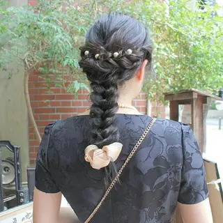 ヘアアレンジ Click所属・クニモトハルナ ボブ/柔らかカラーのヘアスタイル