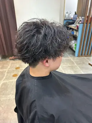 ショート パーマ メンズ CECIL hair なんば店所属・メンズパーマ 艶髪☆店長☆有馬のヘアスタイル