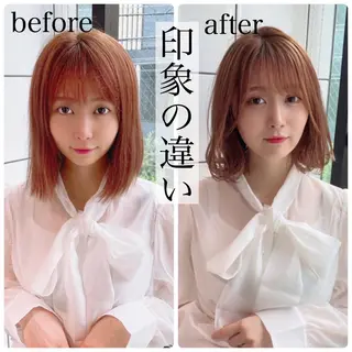 ミディアム カラー ヘアアレンジ 外苑前NO.1艶髪 透明感カラーのヘアスタイル