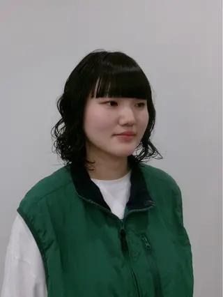 ミディアム パーマ era所属・azumi/ボブ/暖 色/オリーブ/縮毛のヘアスタイル