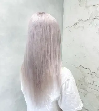 ロング カラー レイヤーブリーチ特化 ホワイト専門/岸のヘアスタイル