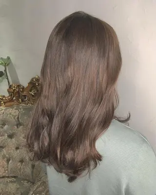 セミロング カラー パーマ ヘアアレンジ エグチ アキラのヘアスタイル