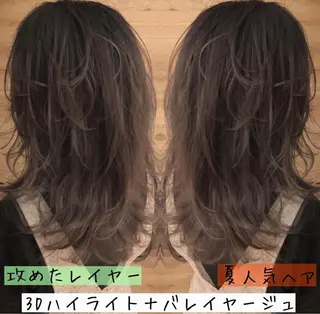 セミロング カラー テトネ タカシのヘアスタイル