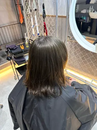 ミディアム ORANGE POP _HIBIKIのヘアスタイル