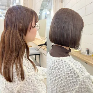 ショート カラー 透明感カラー/顔周り 臼井逸美のヘアスタイル