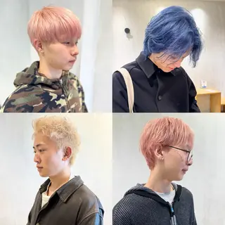 カラー メンズ メンズパーマ/フェ ザーパーマ/古川晴輝のヘアスタイル