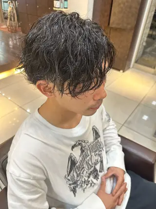 ミディアム パーマ 海外風パーマ 健人のヘアスタイル