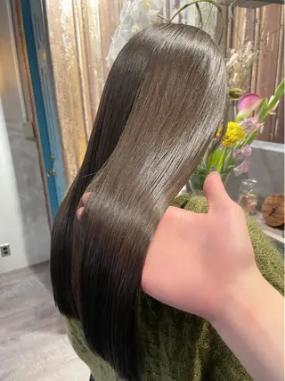 ロング カラー 顔周りカット× 髪質改善【リョウ】のヘアスタイル