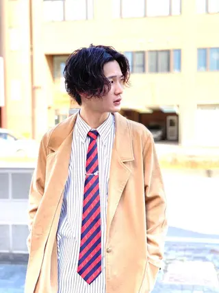 ミディアム パーマ ヘアアレンジ メンズ ✨最強美容師✨ 💙にっしー西村💙のヘアスタイル