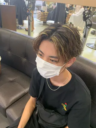 ミディアム カラー パーマ メンズ メンズ特化 【かな】のヘアスタイル