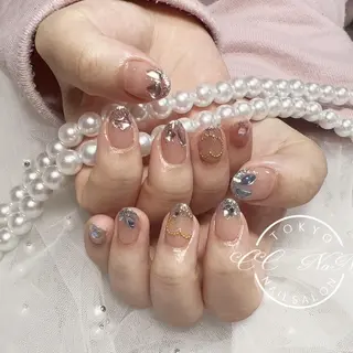 ネイル 韓国風ワンホンネイル パラジェル🩵roのネイルデザイン