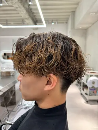 カラー パーマ メンズ 渋谷／透明感カラー kuttiのヘアスタイル