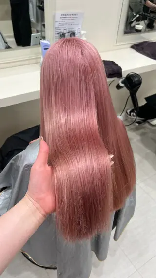 ロング カラー ヘアアレンジ 韓国レイヤー＆ピンク 艶髪🩶maikoのヘアスタイル