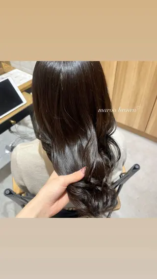 カラー 𝒎𝒐𝒆🩰 名駅/ヘアメ/暖色♡のヘアスタイル