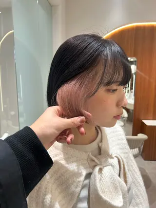 ショート カラー 渋谷/レイヤーボブ・ 韓国ボブ特化/楓のヘアスタイル