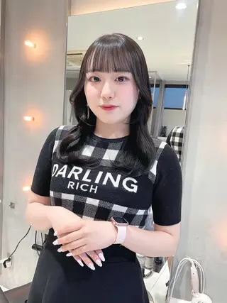 セミロング カラー ワンホン/韓国ヘア 🤍amiのヘアスタイル