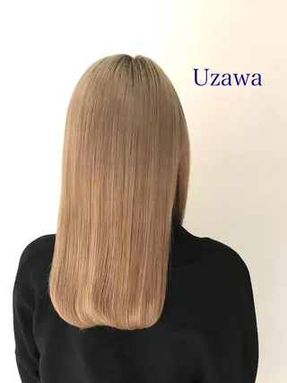 セミロング カラー パーマ ヘアアレンジ 🌈ハイトーン髪質改 善🌈polon🌟のヘアスタイル