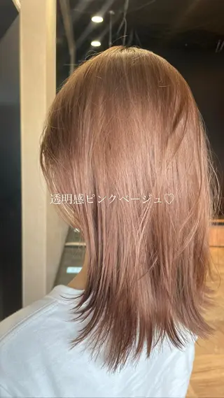 ミディアム カラー ヘアアレンジ 【柔らか透明感✨/ 似合せ前髪】大石葉月のヘアスタイル