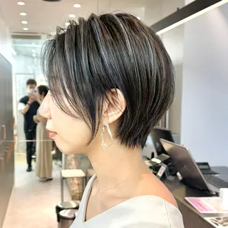 ショート カラー 縮毛/レイヤー 韓国/橋口のヘアスタイル