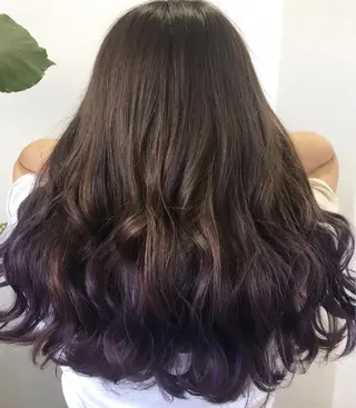 ロング カラー ブリーチ毛縮毛矯正 👑山口のヘアスタイル