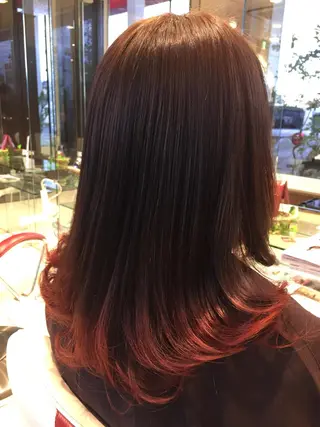セミロング カラー ヘアアレンジ 下條 真のヘアスタイル