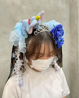 ロング ヘアアレンジ 【ピンク/韓国ヘア/ ヘアセット】亜海のヘアスタイル