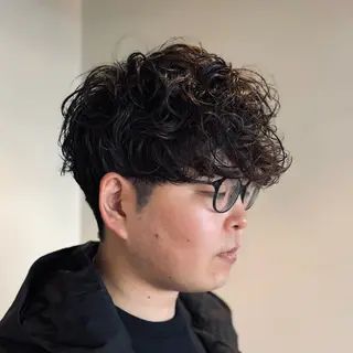 パーマ メンズ スパイキーショート 大人パーマ 丸山のヘアスタイル