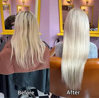 ロング シール＋ちび編み込み エクステ梅田🐨のヘアスタイル