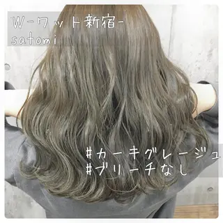 セミロング 淡色ふんわりhair 新宿satomiのヘアスタイル