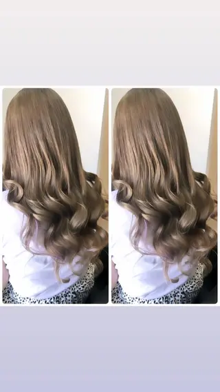 ロング カラー ヘアアレンジ 下妻 カラーエクステ難波のヘアスタイル