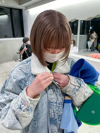 ショート カラー ヘアアレンジ ミニボブ/ブリーチ 🌈MISATOのヘアスタイル