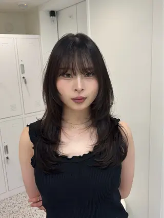 セミロング カラー レイヤーカット×暖色 カラー🎀ASAKAのヘアスタイル