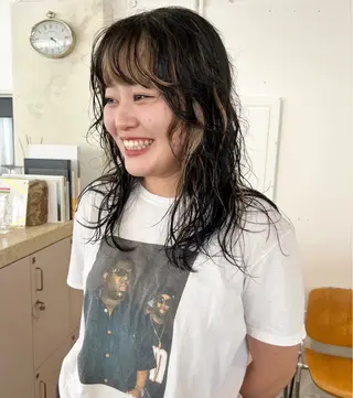 セミロング カラー 原 瑞希のヘアスタイル